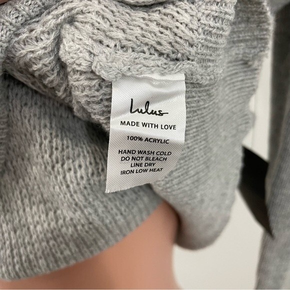 NWT Lulus Tea Reader Light Grey Sweater Dress Size XS - Picture 7 of 8